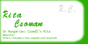 rita csoman business card